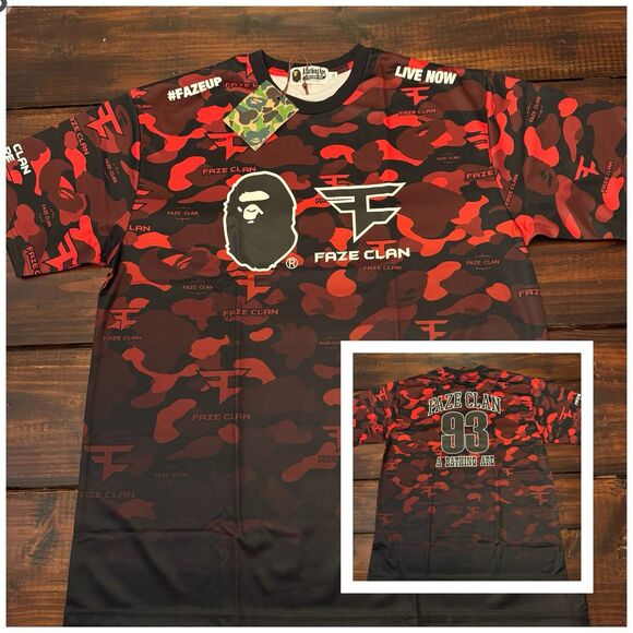 BAPE x FaZe Clan Jersey Tee Shirt - Picture 1 of 11